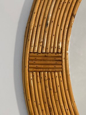 Woven Wicker Wall Mirror attributed to Adrien Audoux & Frida Minet, France, 1950s-NLF-1719231