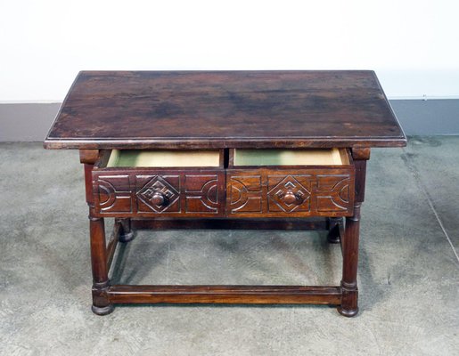 Writing Table with Two Drawers in Walnut, 1800s-OJE-1764167