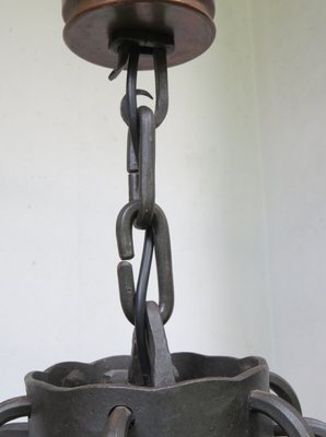 Wrought Iron and Copper Ceiling Lights, 1970s, Set of 2-EY-1010470