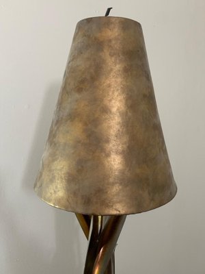 Wrought iron and gold leatherette console lamp, 1980s-IJR-1778406