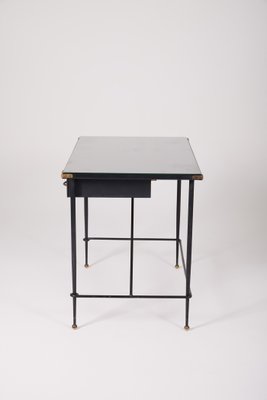 Wrought Iron and Leather Desk by Jacques Adnet-QAC-2034726