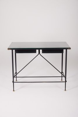 Wrought Iron and Leather Desk by Jacques Adnet-QAC-2034726