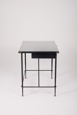 Wrought Iron and Leather Desk by Jacques Adnet-QAC-2034726