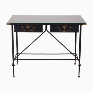 Wrought Iron and Leather Desk by Jacques Adnet-QAC-2034726