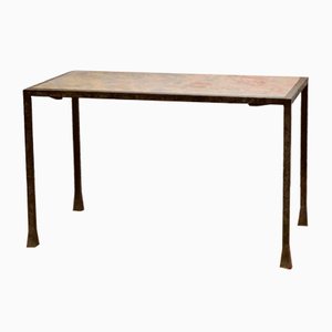 Wrought Iron and Marble Coffee Table-DQG-1009532