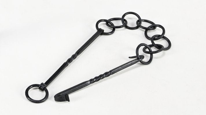 Wrought Iron Andirons, France, 18th Century, Set of 2-ERF-2040544