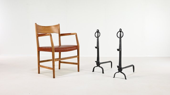 Wrought Iron Andirons, France, 18th Century, Set of 2-ERF-2040544