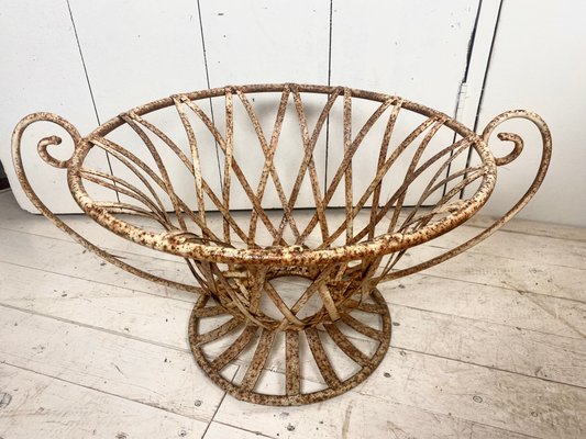 Wrought Iron Basket for Garden or Fireplace, 1960s-WZZ-1140592