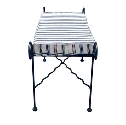 Wrought Iron Bench with Cushion, Italy, 1960s-YUW-2028586