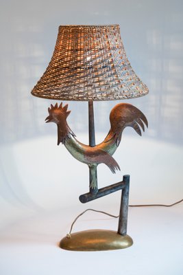 Wrought Iron Bird Table Lamp, 1940s-VRR-570512