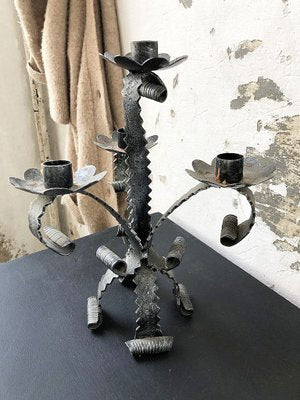 Wrought Iron Candleholder, 1950s-LCU-689368