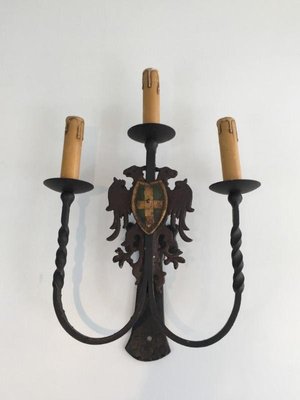 Wrought Iron Candleholder Sconces, Set of 2-BA-1365582