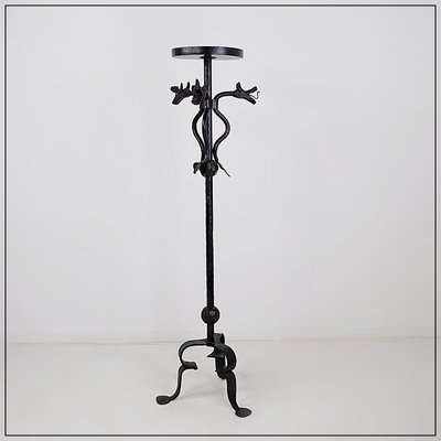 Wrought Iron Candleholder with Dragon Decoration-NYF-2019204