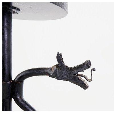 Wrought Iron Candlestick with Dragon Decoration, 1950s-JG-1775428