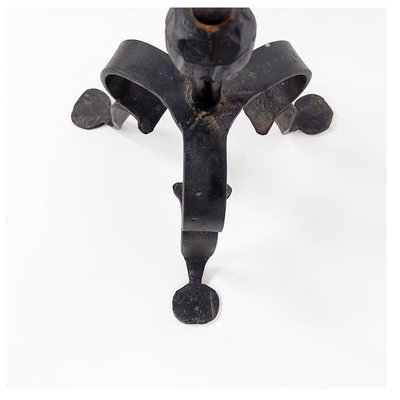 Wrought Iron Candlestick with Dragon Decoration, 1950s-JG-1775428