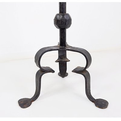 Wrought Iron Candlestick with Dragon Decoration, 1950s-JG-1775428