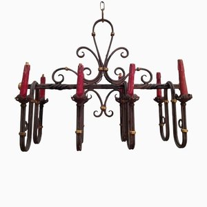 Wrought Iron Chandelier, 1920s-BA-1365676