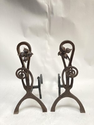 Wrought Iron Chenets, 1910s-VRR-1719419