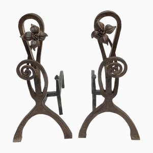 Wrought Iron Chenets, 1910s-VRR-1719419