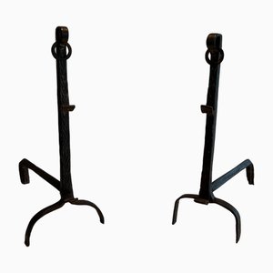 Wrought Iron Chenets, Set of 2-BA-1776478