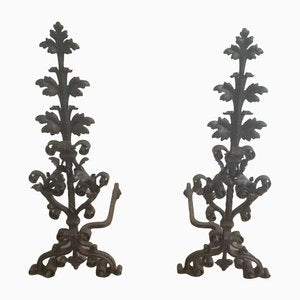 Wrought Iron Chenets, Set of 2-BA-1365572