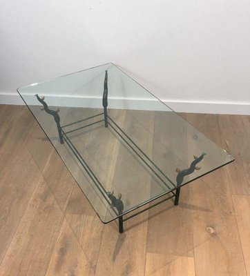 Wrought Iron Coffee Table in the style of Willy Daro-BA-1365817