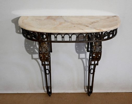 Wrought Iron Console Table, 1930s-RVK-1407445