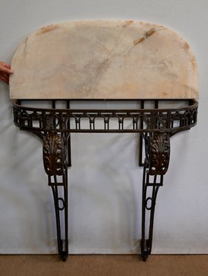 Wrought Iron Console Table, 1930s-RVK-1407445