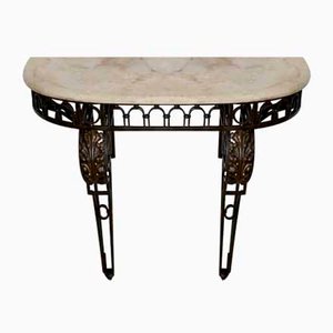 Wrought Iron Console Table, 1930s-RVK-1407445