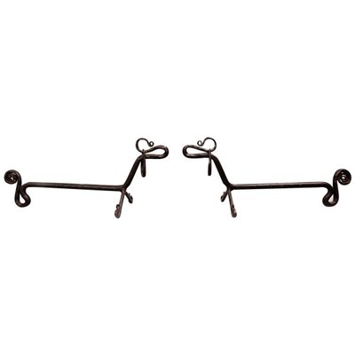 Wrought Iron Dachshund Andirons, Set of 2-FGA-923517