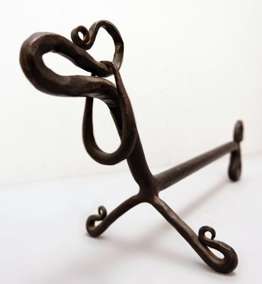 Wrought Iron Dachshund Andirons, Set of 2-FGA-923517