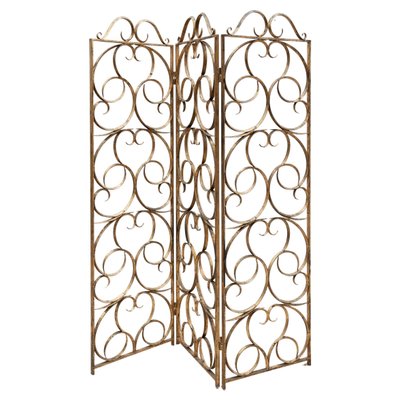 Wrought Iron Decorative Gilt Folding Screen, Italy, 1950s-KL-1113733