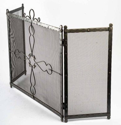 Wrought Iron Fire Screen, Early 20th Century-WFS-994126