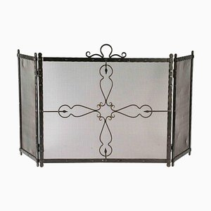 Wrought Iron Fire Screen, Early 20th Century-WFS-994126