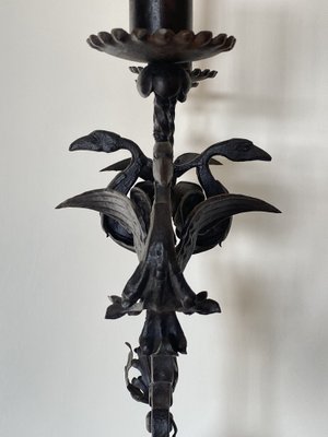 Wrought Iron Floor Candleholder, 1900s-NPC-1818696