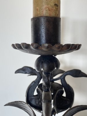 Wrought Iron Floor Candleholder, 1900s-NPC-1818696