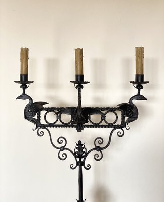 Wrought Iron Floor Candleholder, 1900s-NPC-1818696