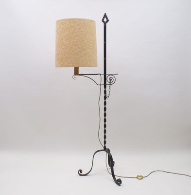 Wrought Iron Floor Lamp attributed to Raymond Subes, 1960s-KQB-1415024