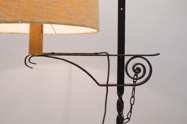 Wrought Iron Floor Lamp attributed to Raymond Subes, 1960s-KQB-1415024