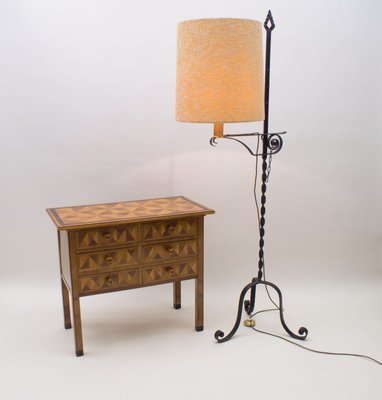 Wrought Iron Floor Lamp attributed to Raymond Subes, 1960s-KQB-1415024