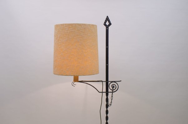 Wrought Iron Floor Lamp attributed to Raymond Subes, 1960s-KQB-1415024