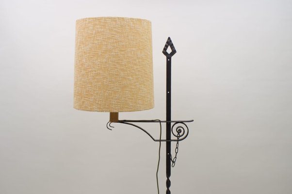 Wrought Iron Floor Lamp attributed to Raymond Subes, 1960s-KQB-1415024