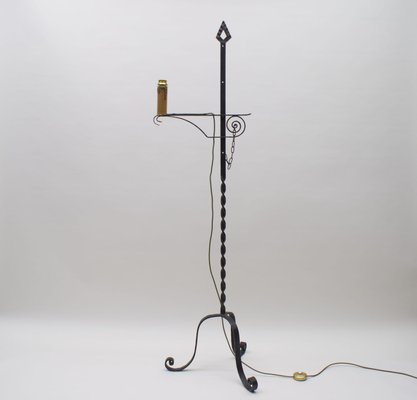 Wrought Iron Floor Lamp attributed to Raymond Subes, 1960s-KQB-1415024