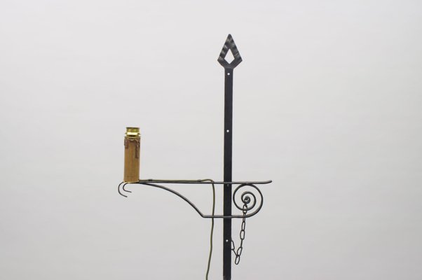 Wrought Iron Floor Lamp attributed to Raymond Subes, 1960s-KQB-1415024