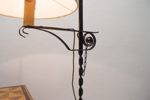 Wrought Iron Floor Lamp attributed to Raymond Subes, 1960s-KQB-1415024