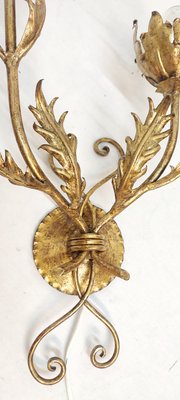 Wrought Iron Gold Leaf Wall Light. France, 1970s-RGF-1362092