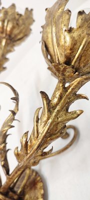 Wrought Iron Gold Leaf Wall Light. France, 1970s-RGF-1362092