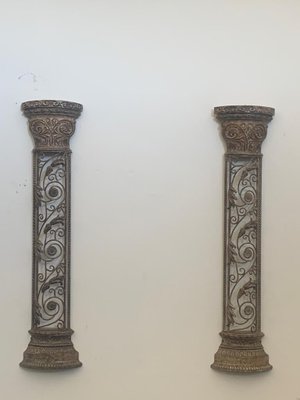 Wrought Iron Half Columns, 1970s, Set of 2-IJR-1393700