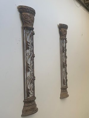 Wrought Iron Half Columns, 1970s, Set of 2-IJR-1393700