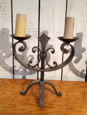 Wrought Iron Lamps, 1950s, Set of 2-BA-1365665